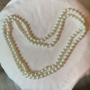 Chicos Long Pearl Necklace